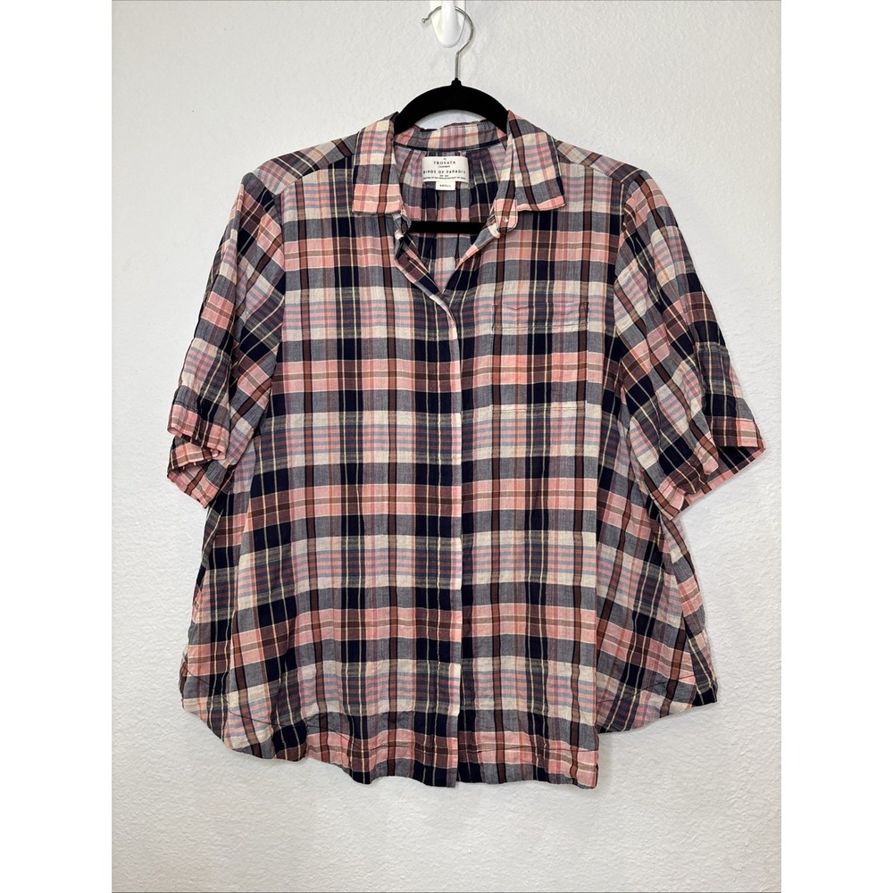 Trovata Birds of Paradise Plaid Shirt - Size Small